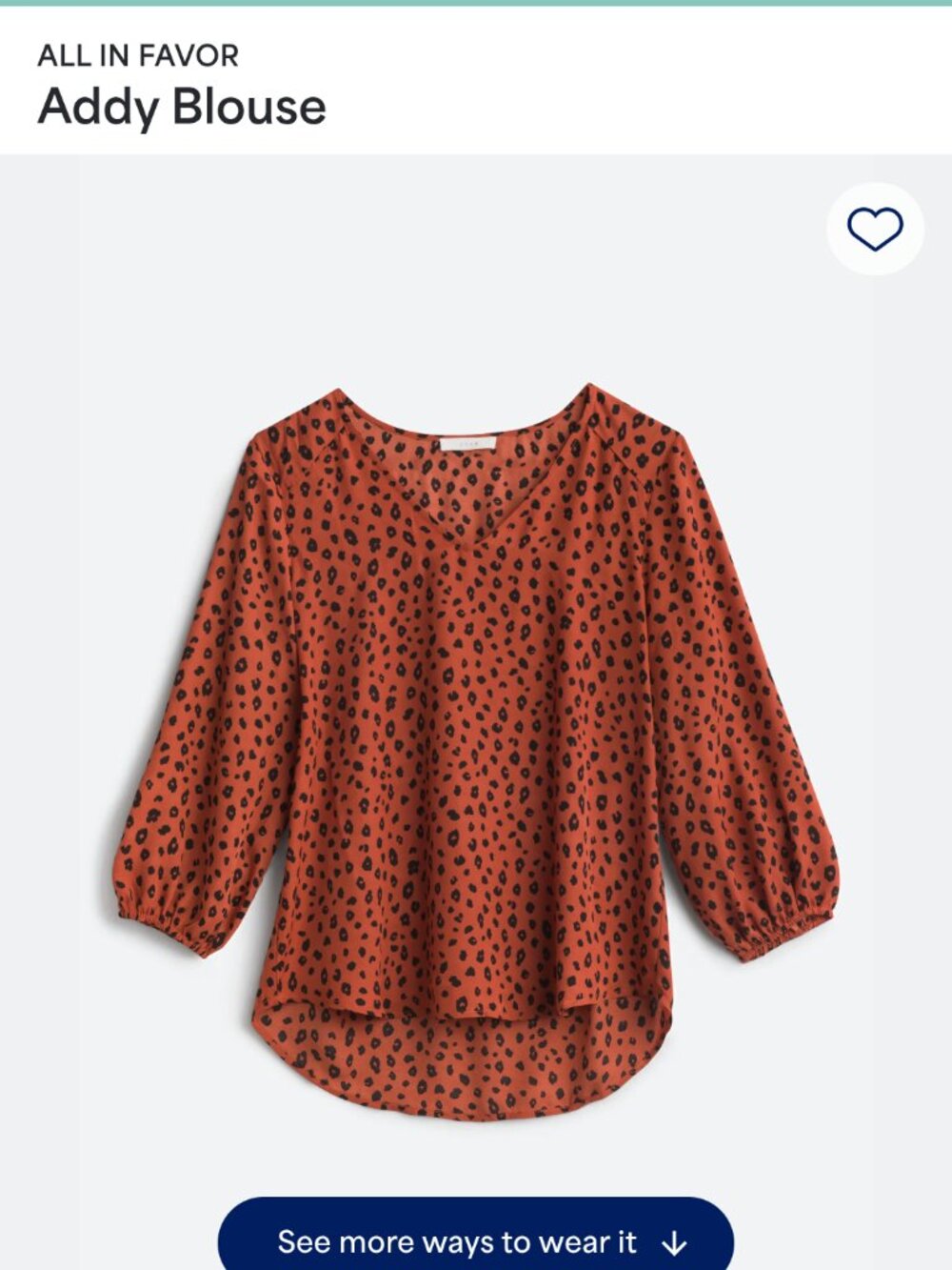 All in favor Addy blouse